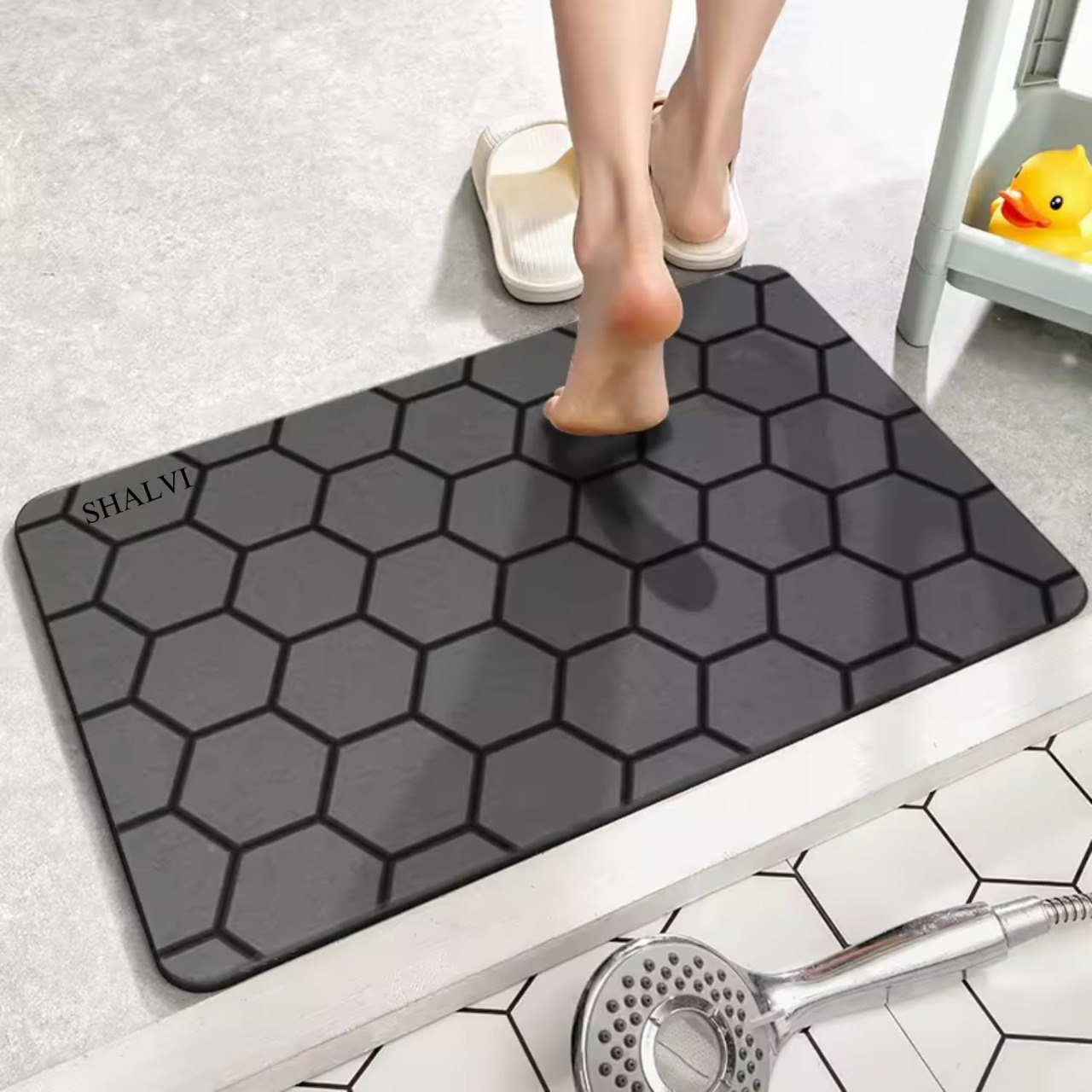 Stone Bath Mat (Grey Pattern)